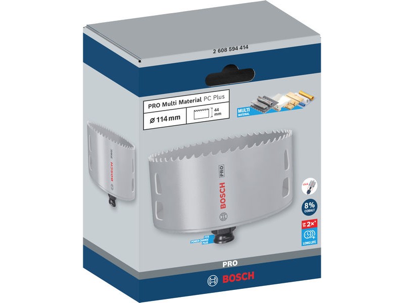 Žaga za izrezovanje lukenj PRO Multi Material PC Plus, 114mm, 2608594414